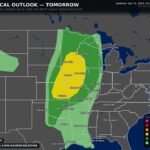 Slight Risk of Damaging Winds Large Hail and Tornadoes Targets Wichita Omaha Kansas City and Minneapolis Thursday