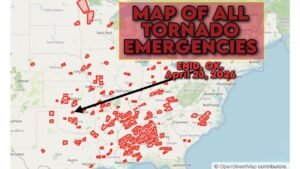 Southeast Enid, Oklahoma Struck by Tornado Emergency on April 23 as One of Only 316 Ever Issued in United States History