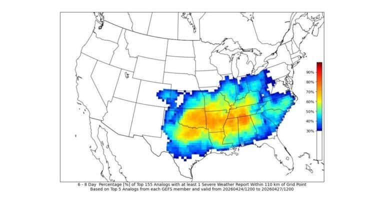 Tennessee Valley Faces 50 to 70 Percent Severe Weather Probability April 24 to 27 as Quiet Dixie Alley Season Prepares to End