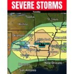 Texas, Arkansas and Louisiana Face Severe Storms Tuesday With Giant Hail Over 3 Inches and Severe Thunderstorm Watch in Effect