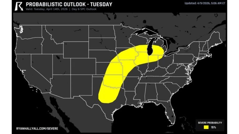 Texas, Oklahoma, Arkansas, Missouri, Illinois, Indiana and Michigan Under Expanding Tuesday Severe Storm Threat With Tornadoes, Supercells and Possible Upgrade Ahead