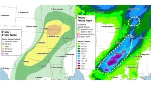 Texas, Oklahoma, Kansas, Missouri and Arkansas Face Dual Threat of Severe Storms and Flash Flooding as Spring System Intensifies Tonight