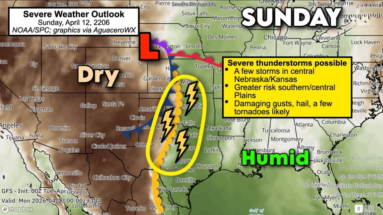Texas, Oklahoma, Kansas and Nebraska Brace for April 12 Severe Storm Threat as Supercells, Hail and Tornadoes Become Likely