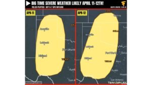 Texas, Oklahoma and Kansas Face April 11–12 Severe Weather Risk as Multi-Day Storm Pattern Signals Possible Extended Outbreak