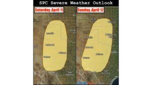 Texas and Oklahoma Including Amarillo, Lubbock, Abilene and Odessa Face Back-to-Back Severe Storm Risk April 11 and 12