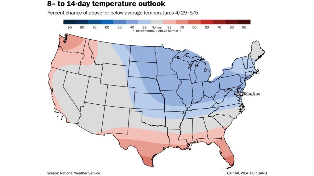 Third Warmest Spring on Record Gives Way to Below Normal Temperatures and 60s Highs Across the DC Region Late April Into May