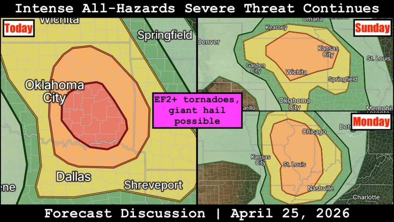 Three Days, Three Bull's-Eyes — Oklahoma City Today, Wichita Sunday, St. Louis Monday as the All-Hazards Outbreak Refuses to Stop