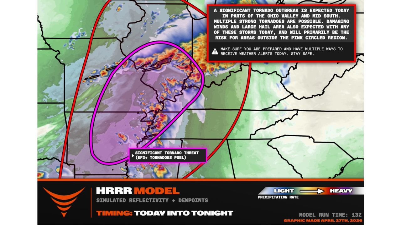 Tornado Outbreak Underway Across Central Illinois, Missouri, Arkansas and the St. Louis Metro With Millions at Risk Starting 3 to 4 PM