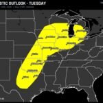 Tuesday Severe Weather Threat May Stretch From Texas Dryline Through Oklahoma, Missouri and Illinois Into Great Lakes With Tornadoes, Large Hail and Wind Risk