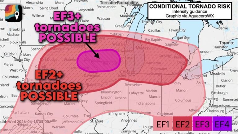 Upgraded to EF3-Plus: The Storm Prediction Center Now Warning of Violent Tornadoes Between Dubuque, Rockford, and Madison Today as Dangerous Supercells Target Southern Wisconsin, Eastern Iowa, and Northern Illinois