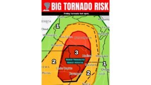 Wisconsin, Iowa and Illinois Face Significant Tornado Threat Friday With Level 3 Risk Zone