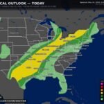 104 Million People From Texas to Maine Face Damaging Winds Very Large Hail and Tornadoes Today as Slight Risk Covers Dallas Houston Oklahoma City Chicago Pittsburgh Philadelphia and New York