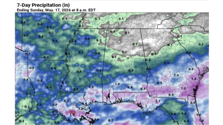 Alabama Faces Dense Fog Advisory Sunday Morning Before Drier and Warmer Week Ahead With Highs Rising to 88 to 92 Degrees by May 16 to 17
