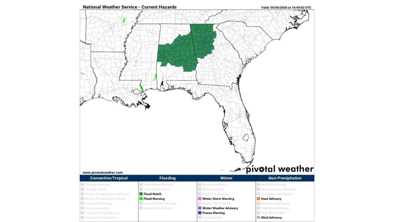Alabama Faces Enhanced Risk Tornadoes, Strong Winds, Large Hail, and Flash Flooding From Tuscaloosa and Birmingham Through Montgomery and Grove Hill Wednesday Into Thursday Morning