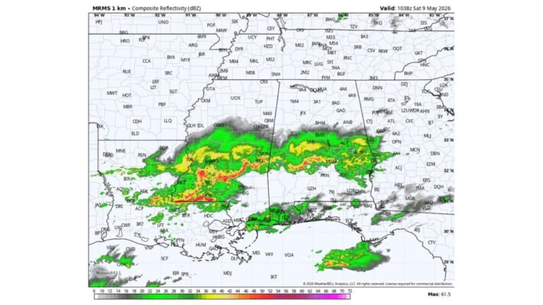 Alabama Faces Heavy Rain, Marginal Risk Storms, and a Warming Trend Through May 11 as South Alabama Sees Over 5 Inches This Week