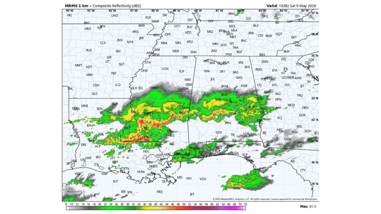 Alabama Faces Heavy Rain, Marginal Risk Storms, and a Warming Trend Through May 11 as South Alabama Sees Over 5 Inches This Week