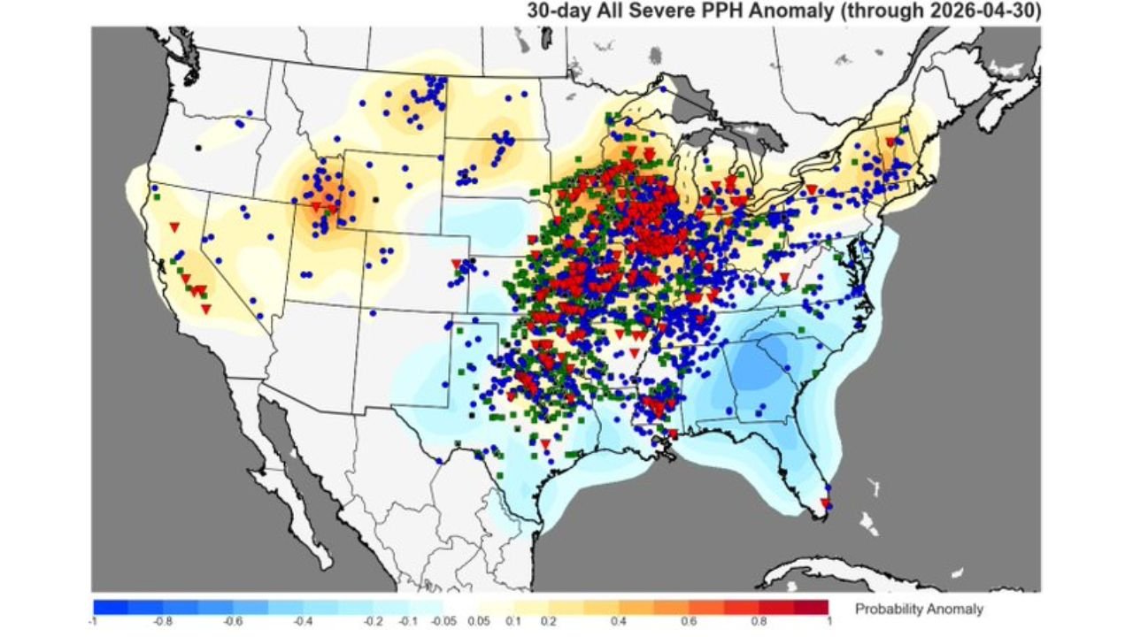 April 2026 Severe Weather Recap: Plains and Midwest Saw Above Average Activity While the Southeast Had Its Quietest April Since 2012