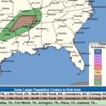 Arkansas, Tennessee, Louisiana and Mississippi Face 15 Percent Tornado Probability Today and Tomorrow With Memphis, Little Rock and Dallas in the Risk Zone