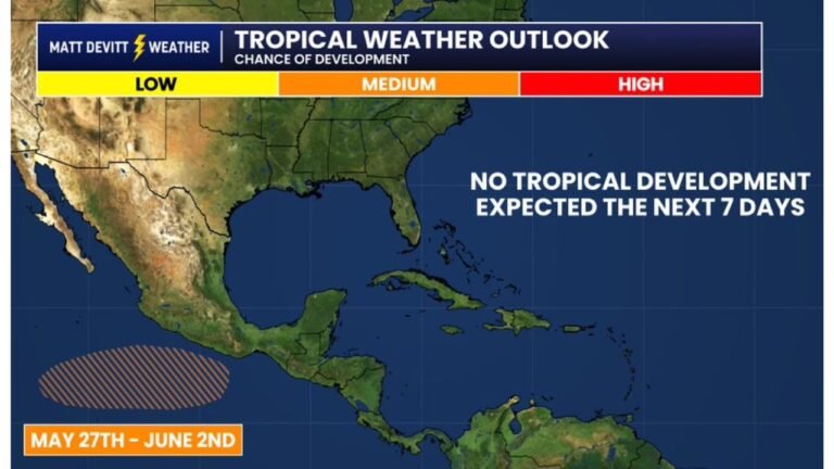 Atlantic Basin Stays Quiet for the Next 7 Days as NHC Begins Daily Tropical Updates With Eastern Pacific Development Possible Toward End of May