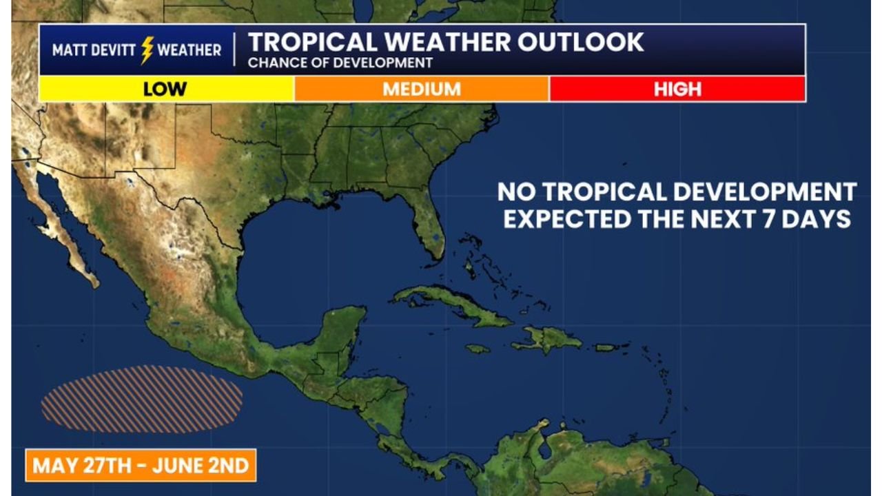 Atlantic Basin Stays Quiet for the Next 7 Days as NHC Begins Daily Tropical Updates With Eastern Pacific Development Possible Toward End of May