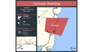 Bellefontaine, Alabama Under Active Tornado Warning Until 9:30 AM CDT Thursday With Radar Indicated Tornado and Pea Sized Hail Possible