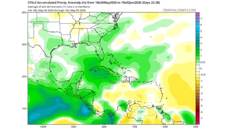 Caribbean and Gulf Coast Face Very Wet Pattern Late May Into June With Low Wind Shear Opening Door for Possible Weak Cyclone Activity