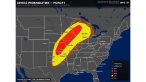 Central United States Faces Historic First-Ever CIG 2 Severe Weather Outbreak With Violent Tornadoes and Giant Hail Threatening Millions This Monday