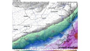 Charlotte, Triad and Piedmont Face Gloomy and Chilly Saturday While Wilmington, Florence and the Carolina Coast See the Heaviest Rain