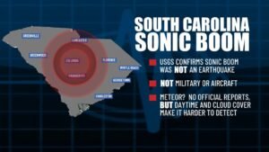 Columbia, South Carolina Sonic Boom Source Remains Mystery as Earthquake, Military and Aircraft Causes Ruled Out With Meteor Theory Gaining Ground