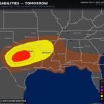 Dallas, Lubbock, Shreveport, and Houston Face Giant 2 to 3 Inch Hail on Mother’s Day Sunday May 10 With 30 Percent Probability Zone Centered Over Dallas