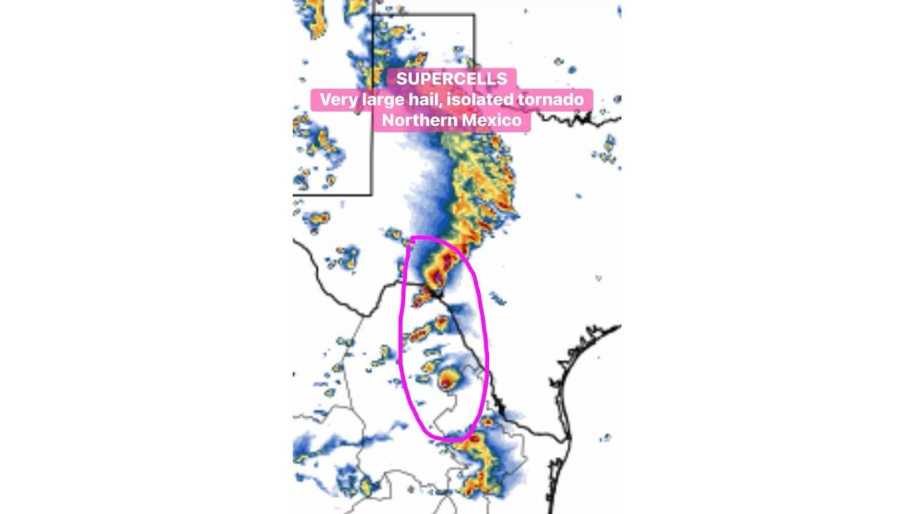 Dangerous Supercells With Gorilla Hail and Isolated Tornadoes Erupting Off Northern Mexico Mountains Along the Rio Grande as Val Verde County Faces Tail End Supercell Threat