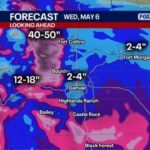 Denver and Colorado Face Biggest Snowstorm of the Season Tuesday Night Into Wednesday With 2 to 4 Inches on Roads and 40 to 50 Inches in the Mountains