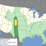 Eastern Colorado Placed Under Slight Risk of Severe Weather Thursday May 21 as SPC Day 1 Outlook Targets the Eastern Plains With Marginal Risk Spreading Across Nebraska Kansas Oklahoma and Texas
