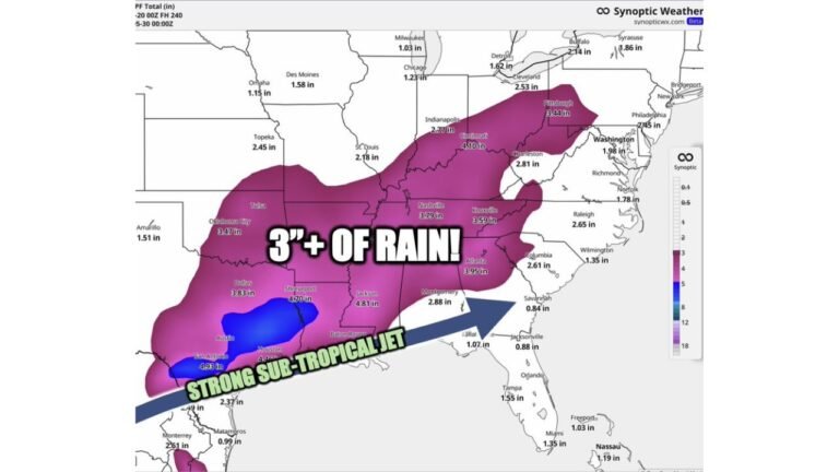 Eastern Texas Through the Ohio Valley Faces Flooding Threat as 3 Inches or More of Rain Targets Houston San Antonio Jackson Cincinnati Nashville and Pittsburgh Through May 29