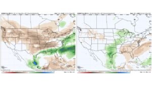Eastern United States Faces Multi-Day Trough Pattern With Above Normal Precipitation for the South and East Coast While Enhanced Risk Severe Weather Targets South Central States Sunday