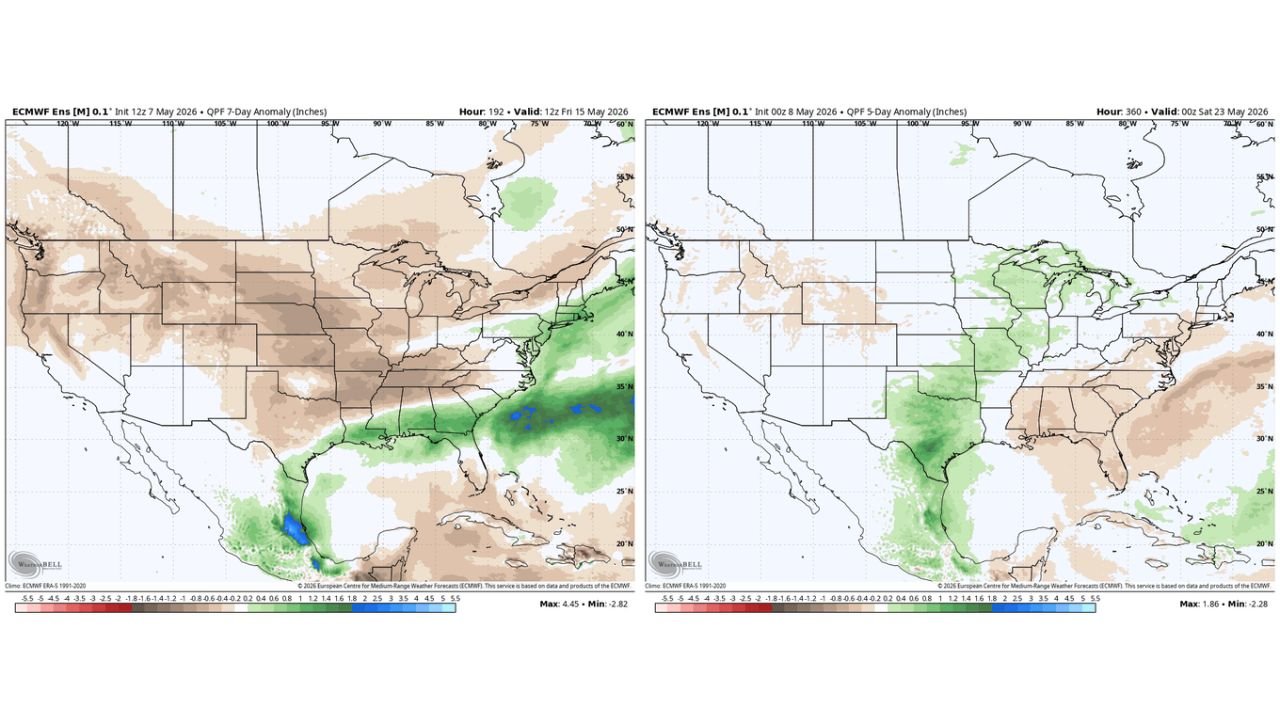 Eastern United States Faces Multi-Day Trough Pattern With Above Normal Precipitation for the South and East Coast While Enhanced Risk Severe Weather Targets South Central States Sunday