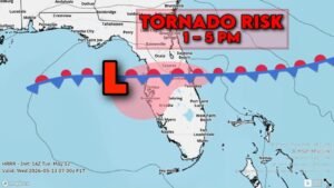 Florida Faces Increasing Supercell and Isolated Tornado Risk From Tampa and Orlando Through Kissimmee, Bradenton and Palm Bay Between 1:00 PM and 5:00 PM Tuesday May 12