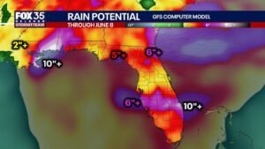 Florida Faces Mid-Summer Pattern With 6 to 10 Plus Inches of Rain Through June 8 as Tropical Humidity Surge Brings Daily Downpours and Localized Flood Potential Statewide