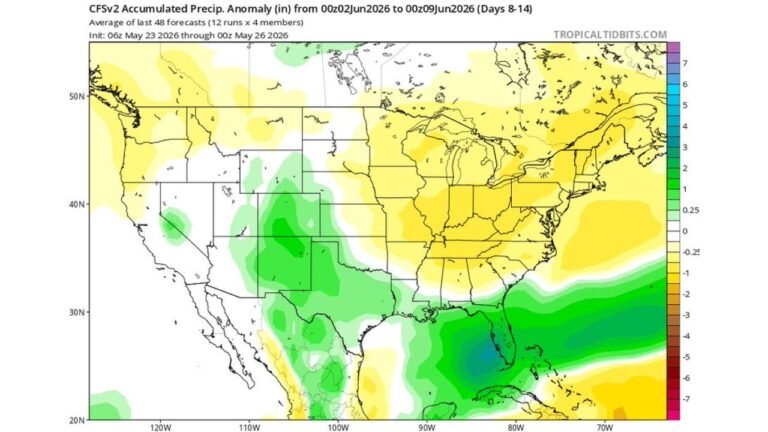 Florida Faces Over a Foot of Rain With Isolated 2 Feet Possible June 2 Through June 9 as Models Turn Aggressive on Tropical Moisture Surge