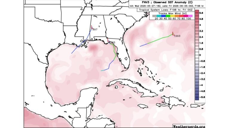 Florida, Louisiana and Georgia See Early Tropical Development Signal in Gulf and Southeast as 3 of 64 Ensemble Members Flag Activity for Late Next Week