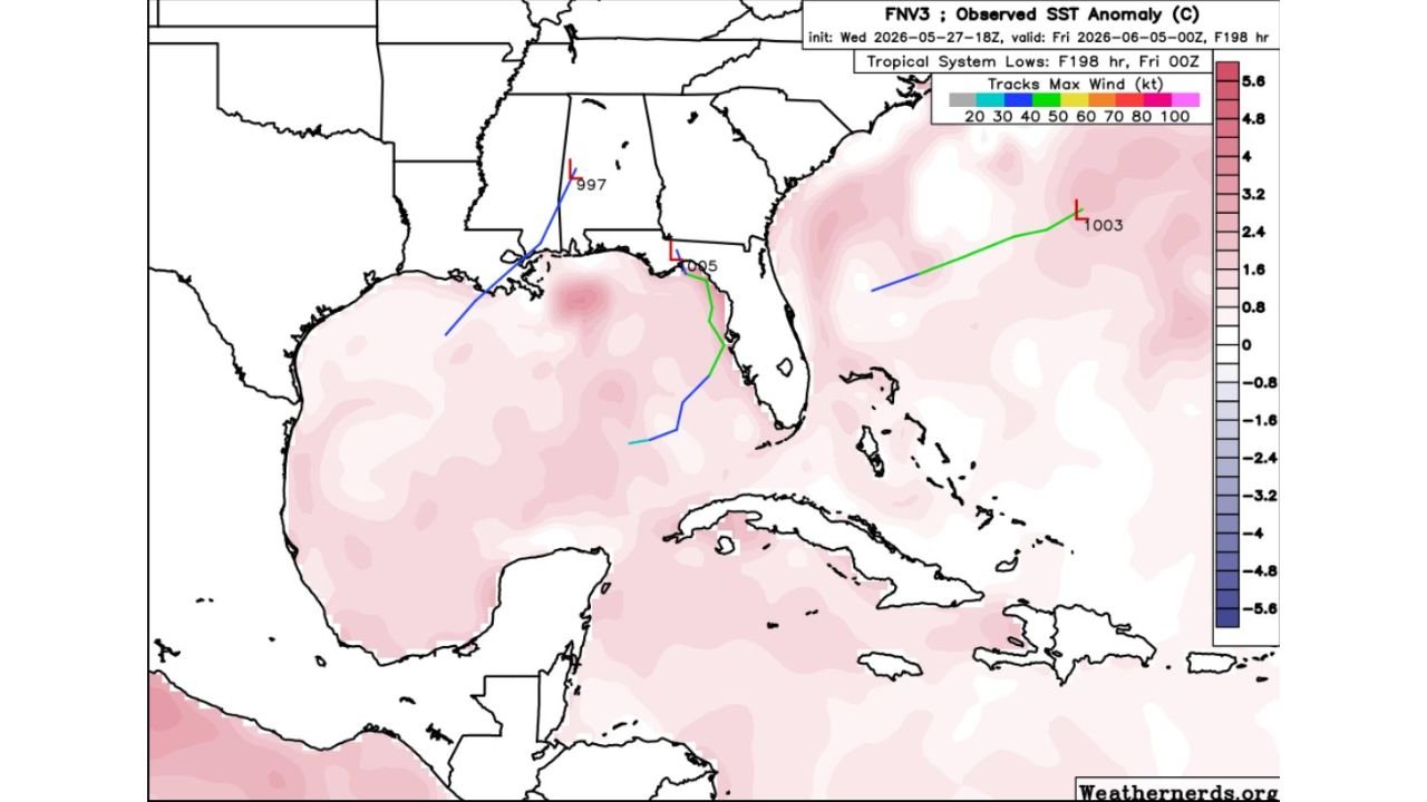 Florida, Louisiana and Georgia See Early Tropical Development Signal in Gulf and Southeast as 3 of 64 Ensemble Members Flag Activity for Late Next Week