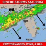 Florida Panhandle to Miami Face Tornadoes, Damaging Winds and Large Hail Saturday as Squall Line Pushes South Through the Peninsula