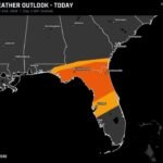 Florida and Southern Georgia Face Damaging Winds and Hail Today With Highest Storm Activity Expected From This Morning Through Early Evening
