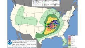 Illinois, Indiana, Missouri and Kentucky April 27 Moderate Risk Event Produces 25 Tornadoes but Underperforms as Warm Sector Supercells Fail to Sustain