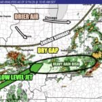 Indiana, Ohio and Kentucky Face Heavy Rain Risk South of I-70 Near Indianapolis, Cincinnati and Louisville as Surface Boundary and Low Level Jet Collide Saturday May 16 This Afternoon