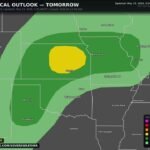 Kansas, Missouri and Oklahoma Face Significant Severe Weather With Very Large Hail and Intense Damaging Winds Near the I-40 Corridor and Wichita Thursday May 14 This Afternoon and Evening