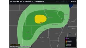Kansas, Missouri and Oklahoma Face Significant Severe Weather With Very Large Hail and Intense Damaging Winds Near the I-40 Corridor and Wichita Thursday May 14 This Afternoon and Evening