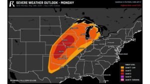 Kansas, Nebraska, Iowa and Illinois Face a Level 4 Severe Weather Threat Near Wichita, Omaha, Kansas City and Chicago as Monday May 18 Shapes Up as One of the Most Dangerous Days of the Spring