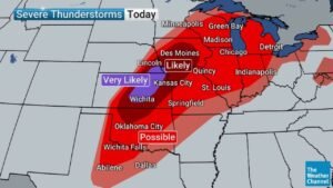 Kansas, Nebraska, Iowa and Missouri Face Worst Tornado Day of May With TORCON 7, Long-Track EF3 Plus Tornadoes, 2 Inch Hail and 75 mph Winds Monday May 18 Including Wichita, Omaha and Kansas City