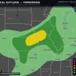 Kansas, Nebraska, Iowa and Wisconsin Face Damaging Winds and Very Large Hail Near Omaha, Kansas City and Des Moines as Severe Storms Stretch From Texas to Wisconsin Friday May 15 Late Afternoon and Evening